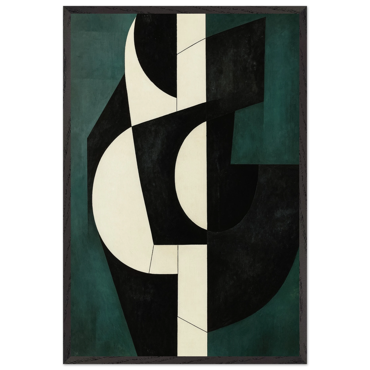 Contemporary Lines – Artistic Wooden Framed Poster Gift - Black frame - Wooden Framed Posters