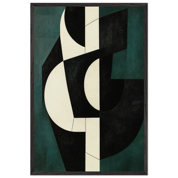 Contemporary Lines – Artistic Wooden Framed Poster Gift - Black frame - Wooden Framed Posters