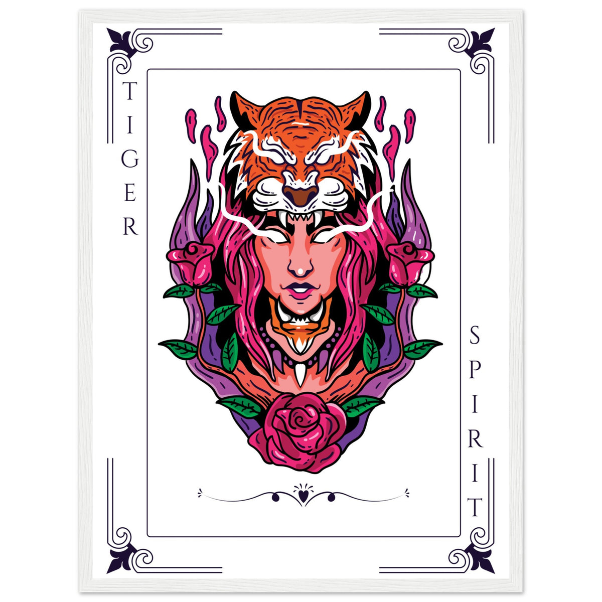 Artistry Unleashed - Warrior, Sacred Bull, and Tiger Spirit - - Wooden Framed Posters