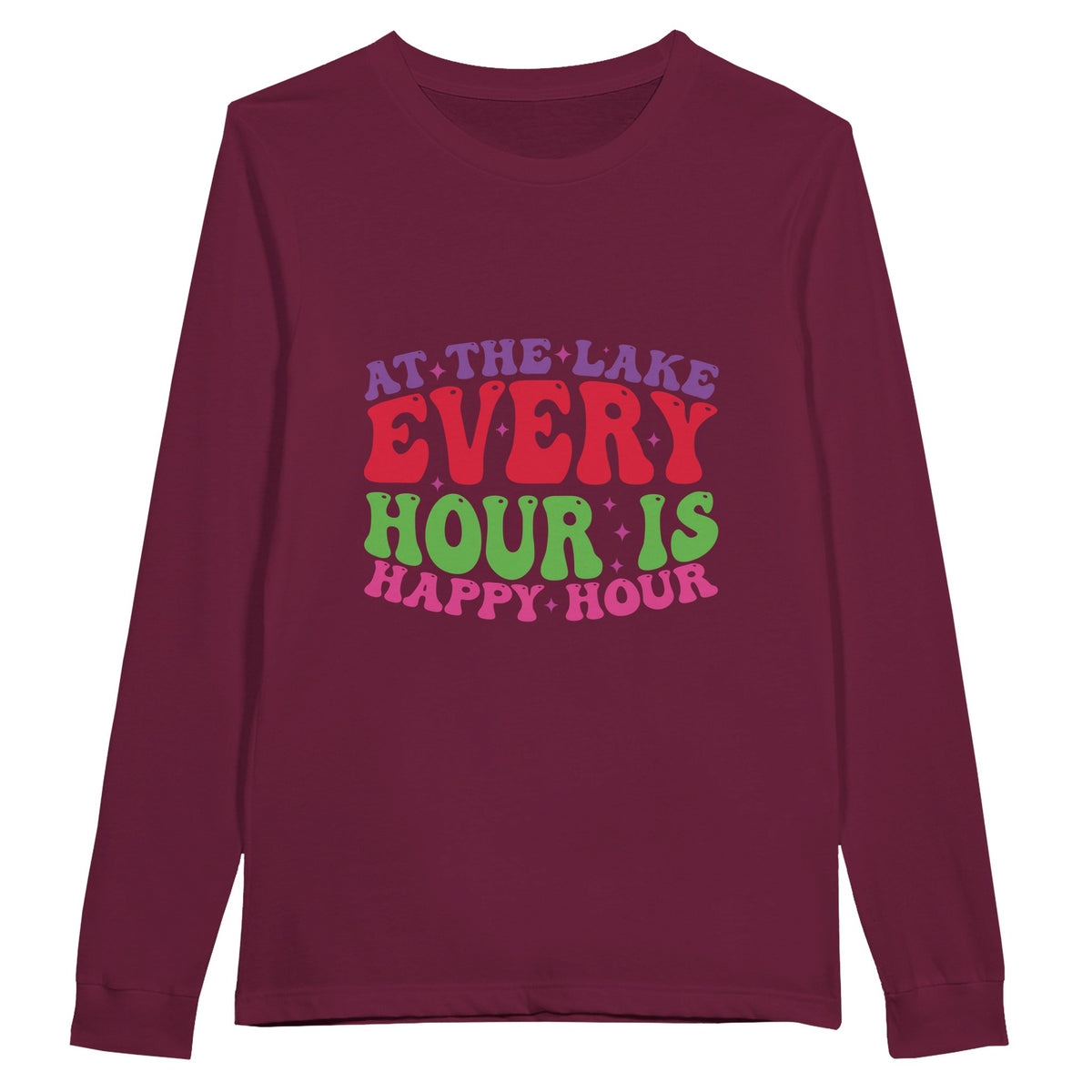 Lake Bliss - Happy Every Hour Tee - Maroon - Sweatshirt