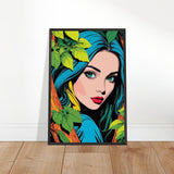 Premium Nature's Elegance - The Blue-Haired Muse - - Wooden Framed Posters