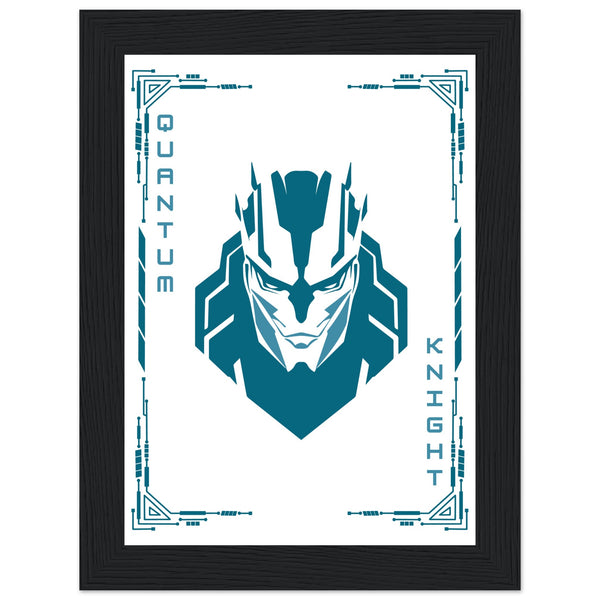 Transform Your Space - "Proton, Neural, Quantum Knights" Poster Set - 13x18 cm 5x7″ Black frame Quantum Knight - Wooden Framed Posters