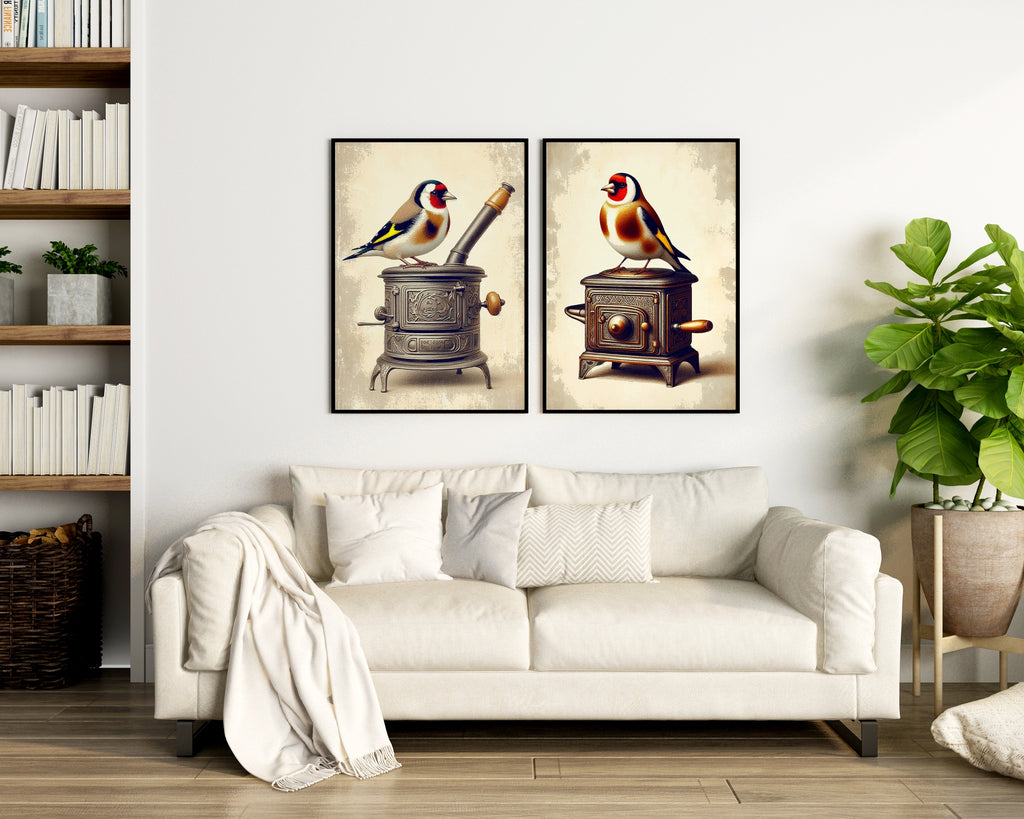 Goldfinch Grace and Vintage Charm - 24x36 - Framed Posters