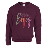 Simple Pleasures - 'Enjoy' Statement Apparel - Maroon - Sweatshirt