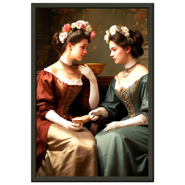 Regal Reflections - Victorian Tea Time - 30x45 cm 12x18″ - Metal Framed Posters