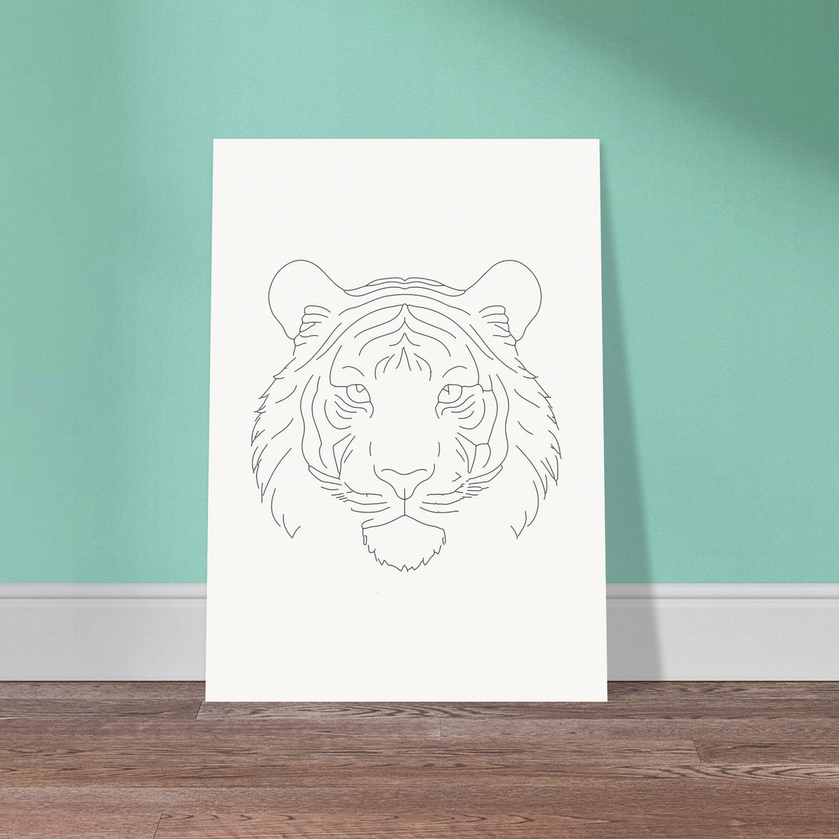 The Silent Majesty - Tiger Line Art Poster - 50x70 cm 20x28″ - Posters