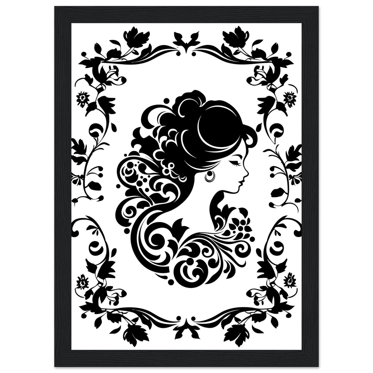 Modern Monochrome - Artistic Fusion - A4 21x29.7 cm 8x12″ Black frame - Framed Posters