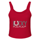 Lucky Mama - Wear Your Motherhood Fortune - solid red blend - Print Material