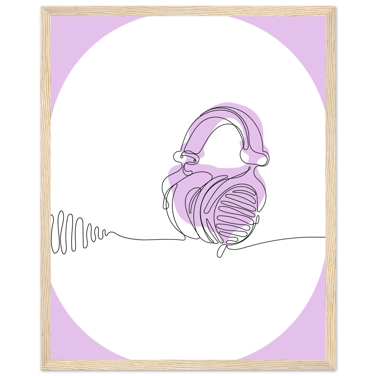 Melodic Moments - Stylish Headphones Print - 40x50 cm 16x20″ Wood frame - Framed Prints