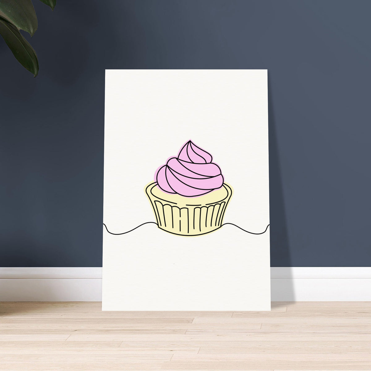 Sweet Elegance - Minimalist Cupcake Art - 70x100 cm 28x40″ - Posters