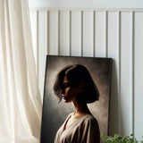 Silent Contemplation in Shadows - - Canvas