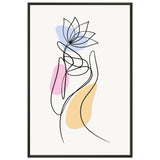 Serenity in Lines - Contemporary Floral Art - 60x90 cm 24x36″ - Metal Framed Posters