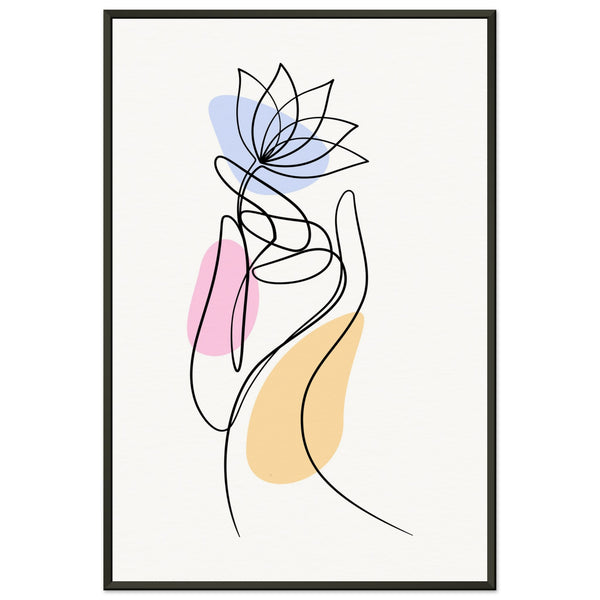 Serenity in Lines - Contemporary Floral Art - 60x90 cm 24x36″ - Metal Framed Posters