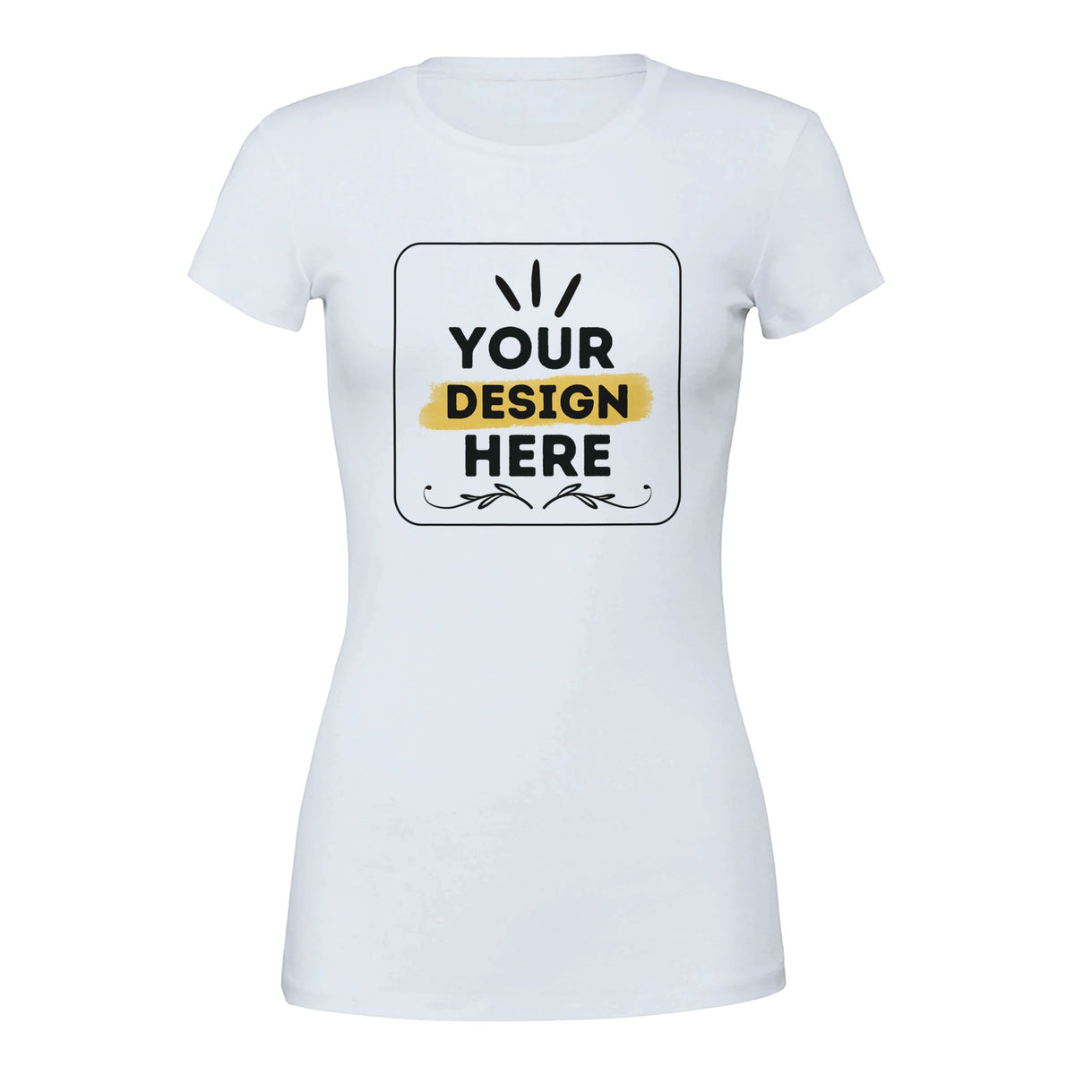 Sleek & Stylish - Premium Women's Cotton Crewneck - White - Crewneck T-shirts