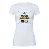 Sleek & Stylish - Premium Women's Cotton Crewneck - White - Crewneck T-shirts