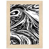 Black & White Swirl - Premium Matte Framed Poster - 13x18 cm 5x7″ Wood frame - Metal Framed Posters