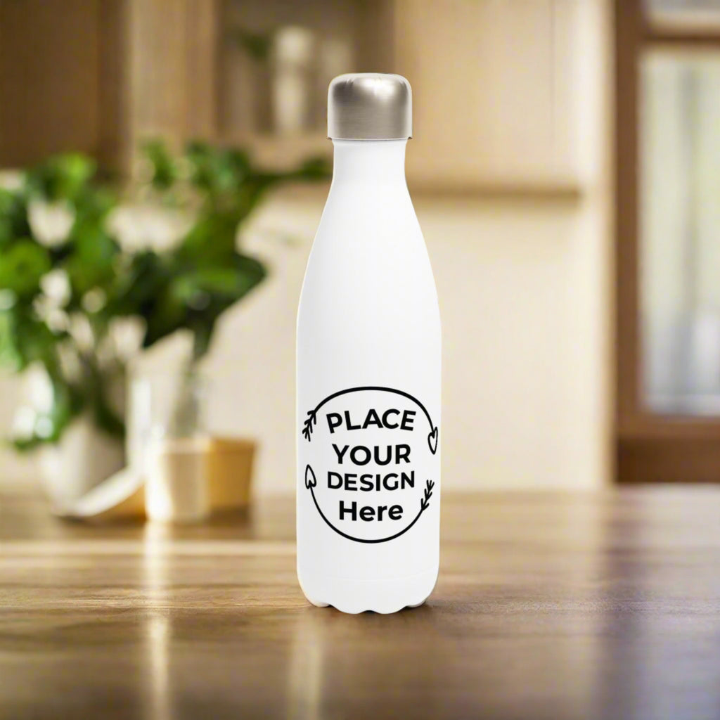 Sleek & Stylish Hydration - Customizable 17oz Stainless Steel Water Bottle - - Water Bottles