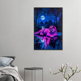 Neon Tiger Night - Urban Fantasy Framed Poster - 60x90 cm 24x36″ - Metal Framed Posters