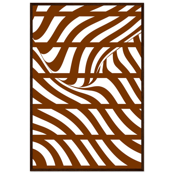 Flowing Lines - Contemporary Wall Art - 60x90 cm 24x36″ Dark wood frame - Wooden Framed Posters