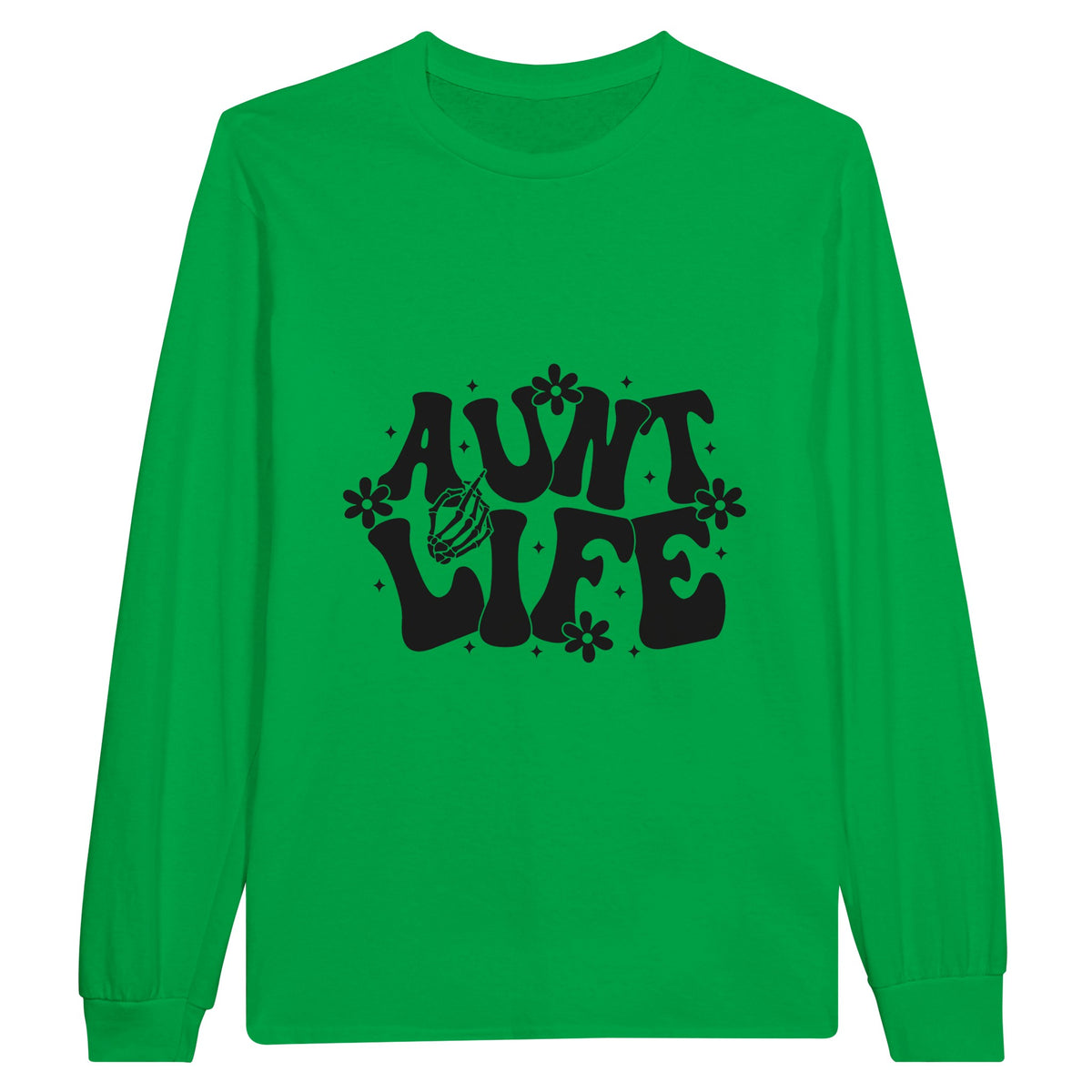 Aunt Life Vibes - Casual Comfort Tee - Irish Green - Long Sleeve T-shirts