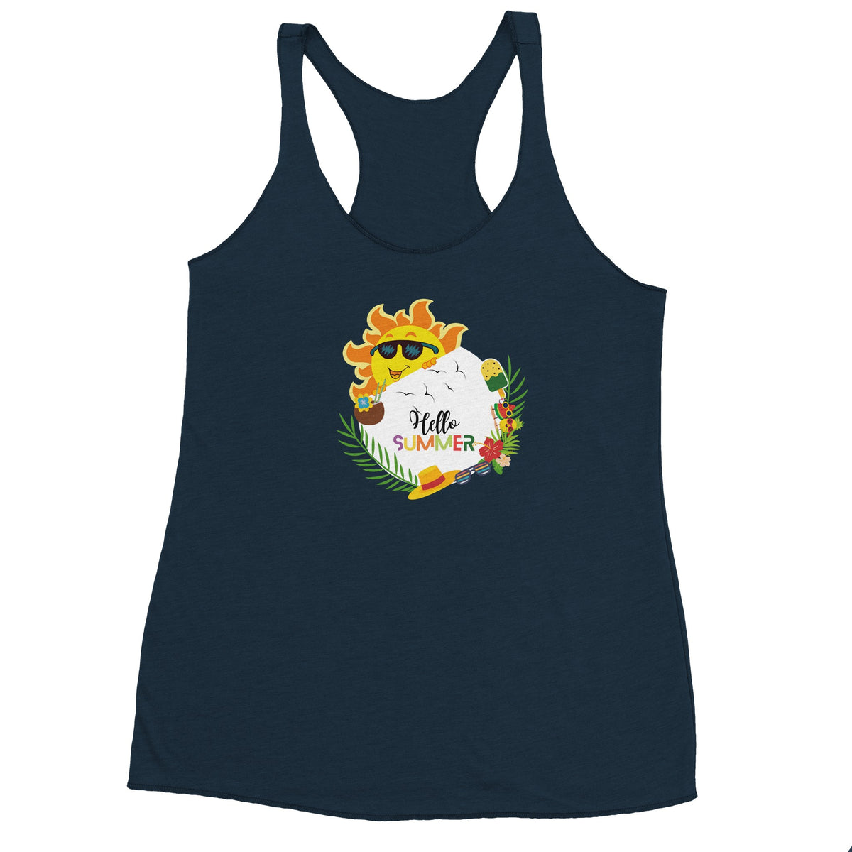 Radiant Reminiscence - Hello Summer Tank Top - Indigo - Tank Tops