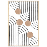 Timeless Elegance - Abstract Line Art with Natural Tones - 60x90 cm 24x36″ Wood frame - Wooden Framed Posters