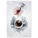 Cozy Awakening - Coffee & Flower Wall Art - - Wooden Framed Posters