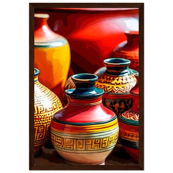 Heritage Hues - Framed Art Masterpiece - 30x45 cm 12x18″ Dark wood frame - Wooden Framed Posters