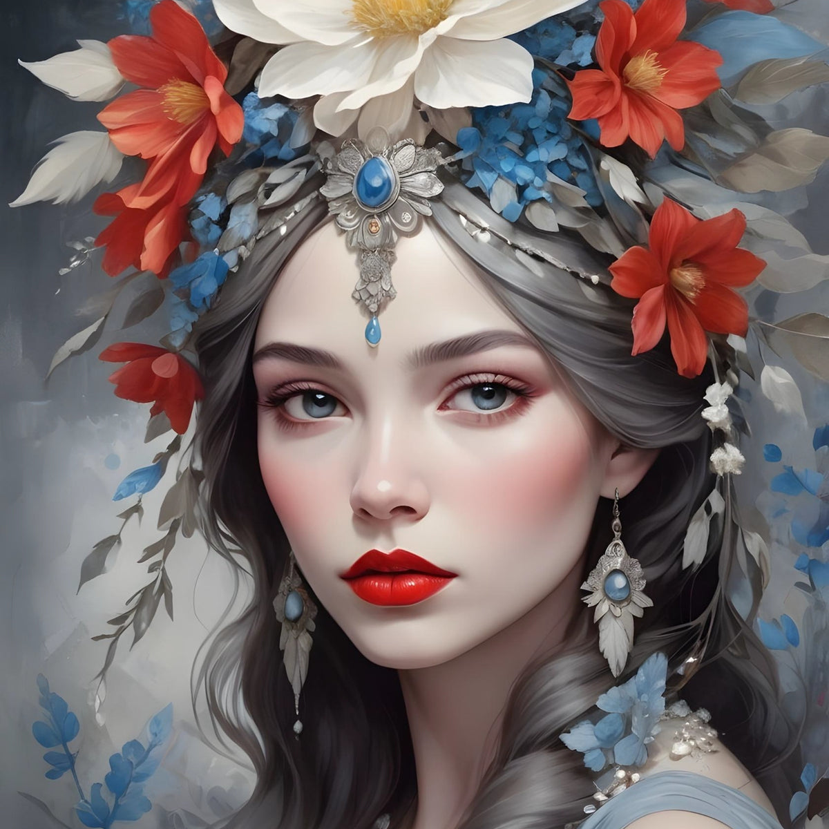 Ethereal Beauty Floral Portraits - - Framed Posters