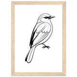 Serenity in Lines - Framed Bird Poster - A4 21x29.7 cm 8x12″ Wood frame - Framed Posters