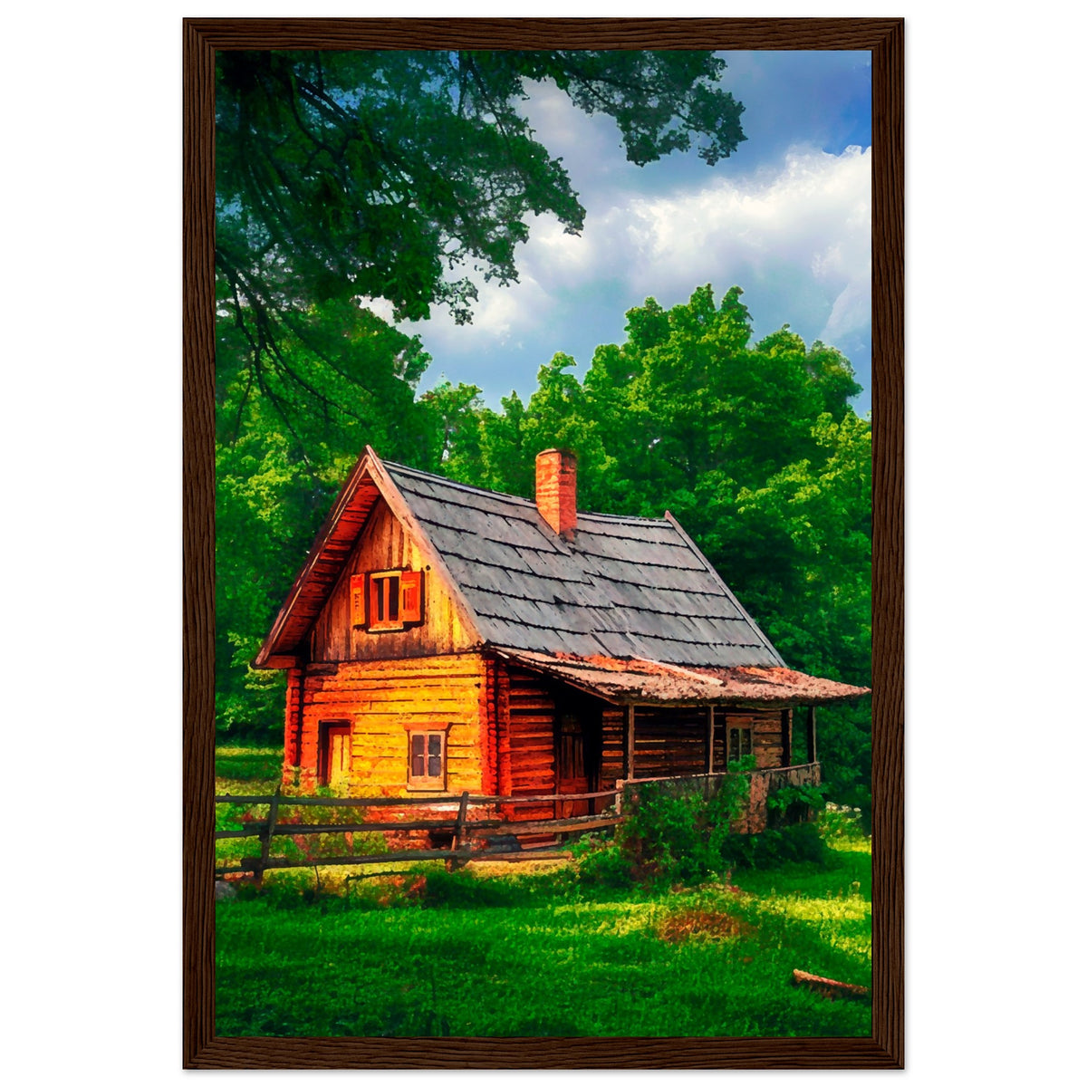 Peaceful Getaway - Framed Poster for Your Home - 30x45 cm 12x18″ Dark wood frame - Framed Posters