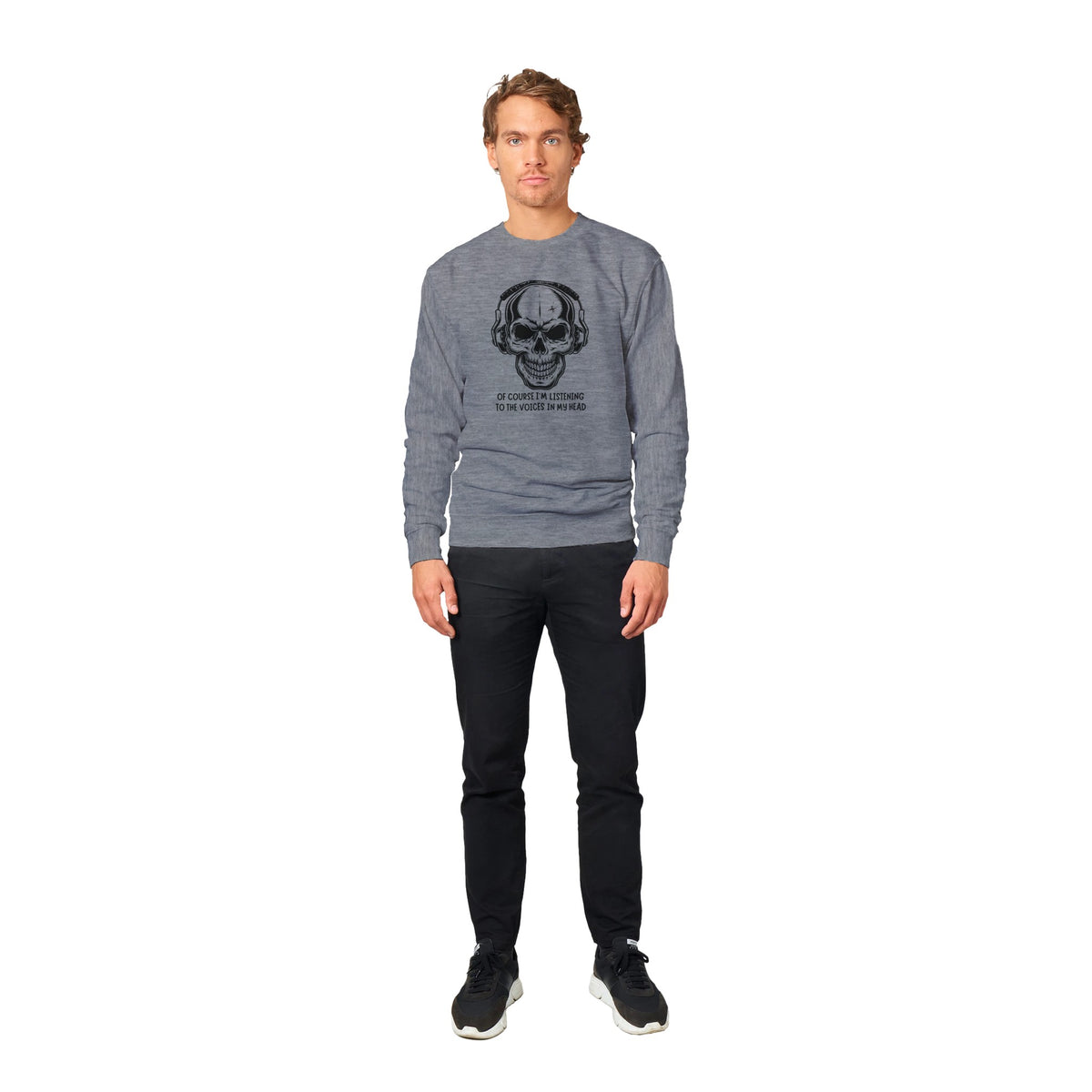 Premium Unisex Crewneck Sweatshirt Heather Gray - - Crewneck Sweatshirts