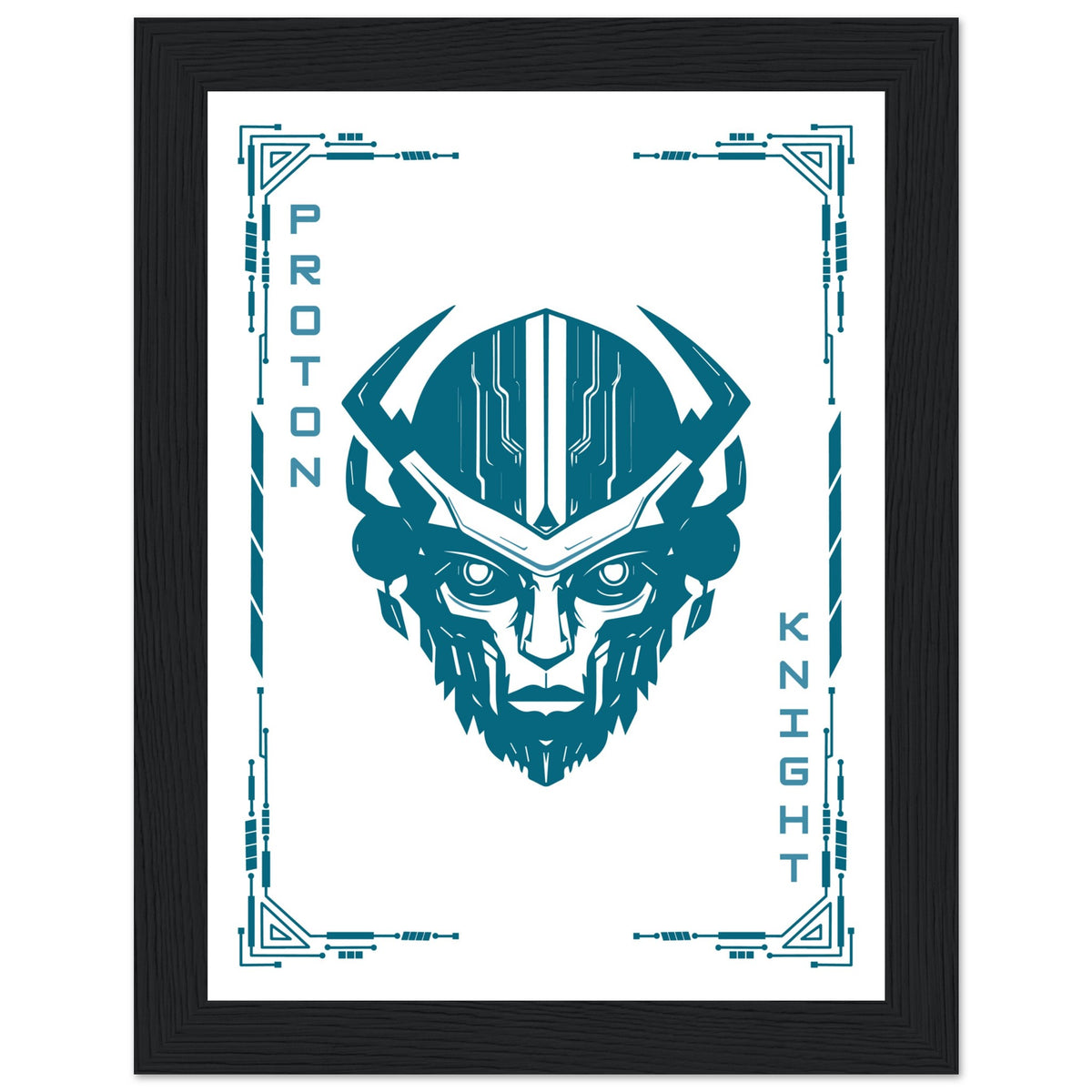 Transform Your Space - "Proton, Neural, Quantum Knights" Poster Set - 15x20 cm 6x8″ Black frame Proton Knight - Wooden Framed Posters