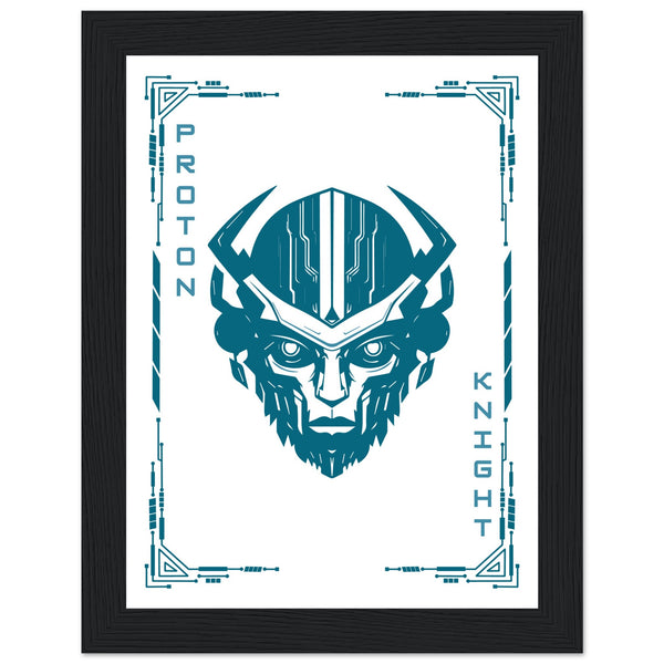 Transform Your Space - "Proton, Neural, Quantum Knights" Poster Set - 15x20 cm 6x8″ Black frame Proton Knight - Wooden Framed Posters