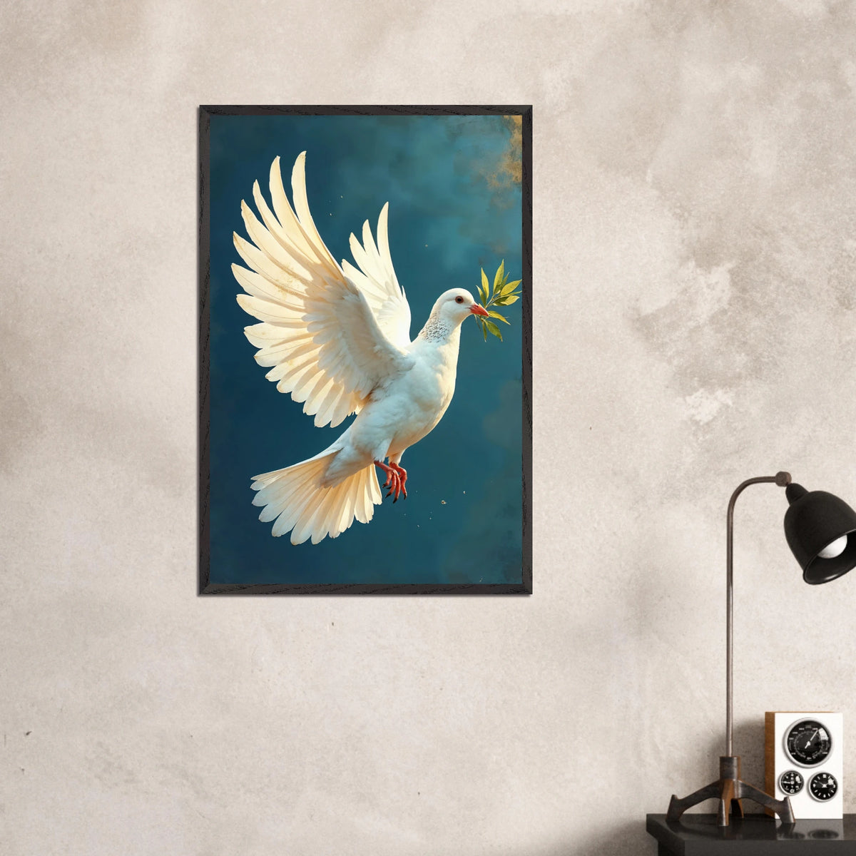 Olive Dove – Premium Poster for Loved Ones - Black frame - Wooden Framed Posters