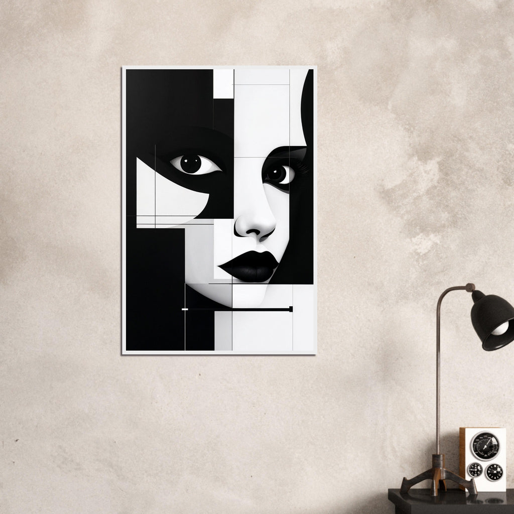 Abstract Woman Portrait Art Print - - Wooden Framed Posters