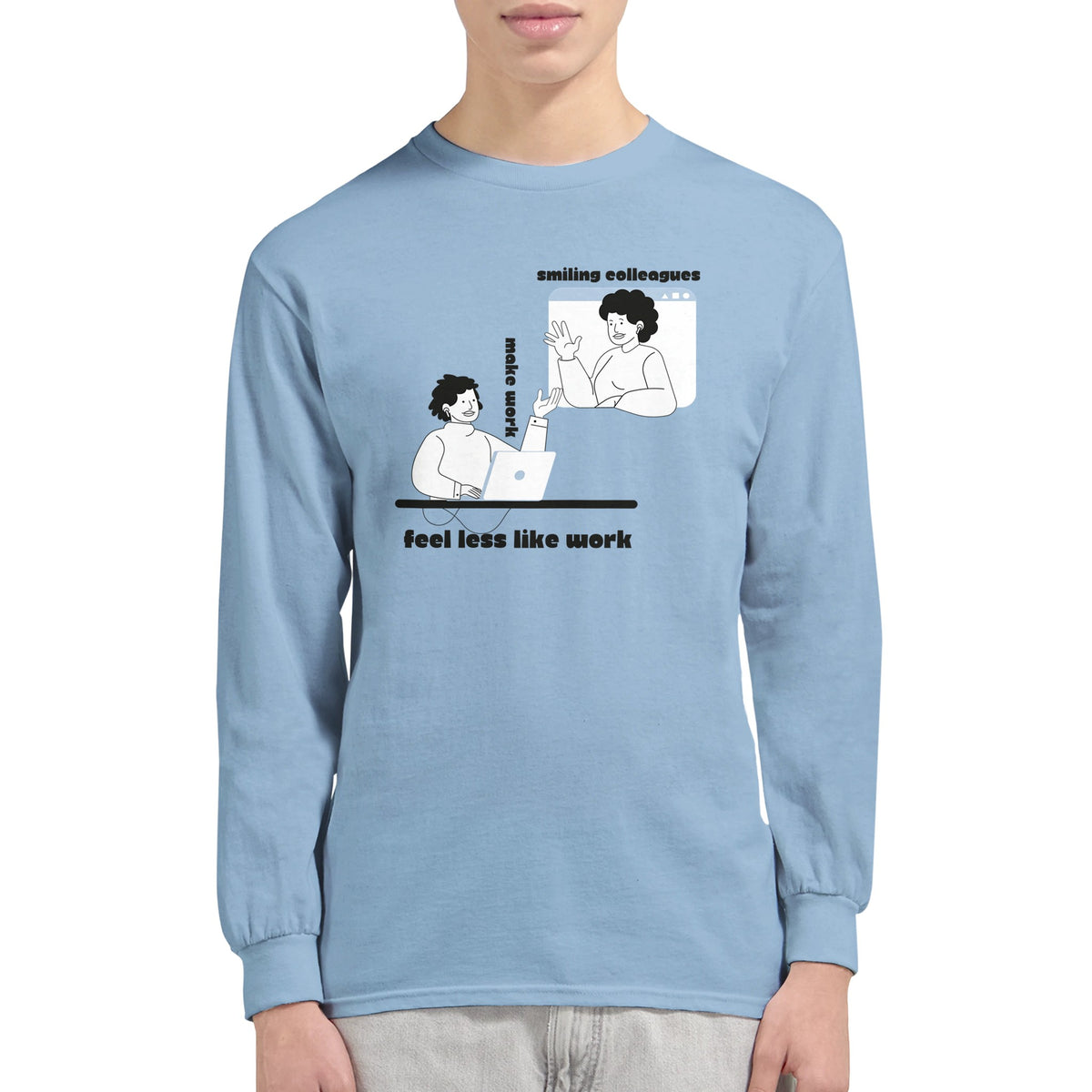 Comfort Fit Long-sleeve Shirt for Office Buddies - - Long Sleeves T-shirts