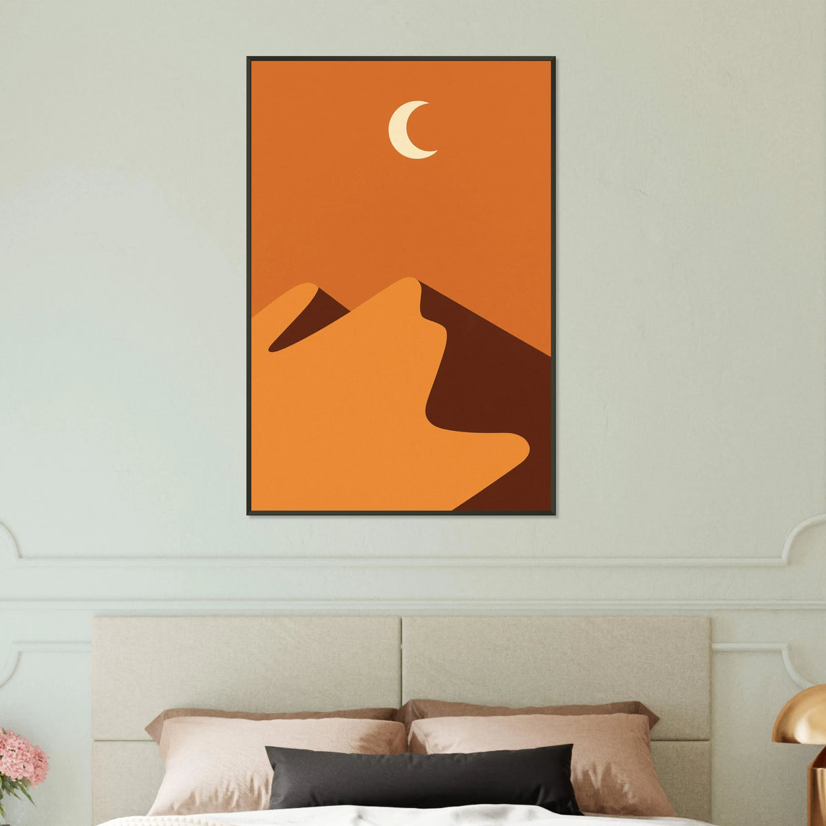 Desert Moon – Minimalist Metal Framed Poster Gift - - Metal Framed Posters