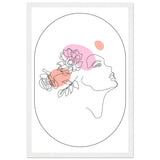 Ethereal Blossom Muse - Framed Line Art Poster - 30x45 cm 12x18″ White frame - Wooden Framed Posters