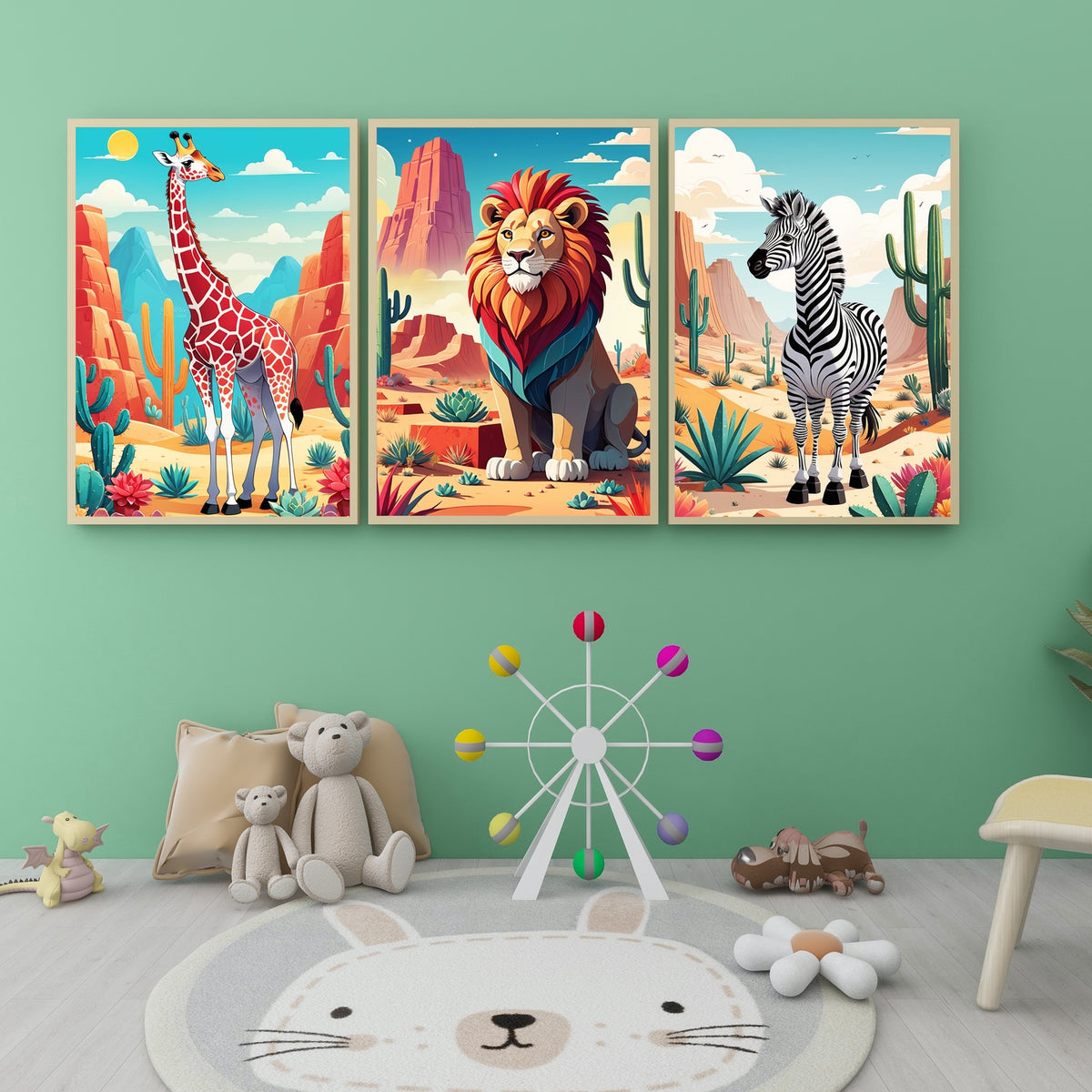 Desert Dwellers - A Majestic Trio - 24x36 - Framed Posters