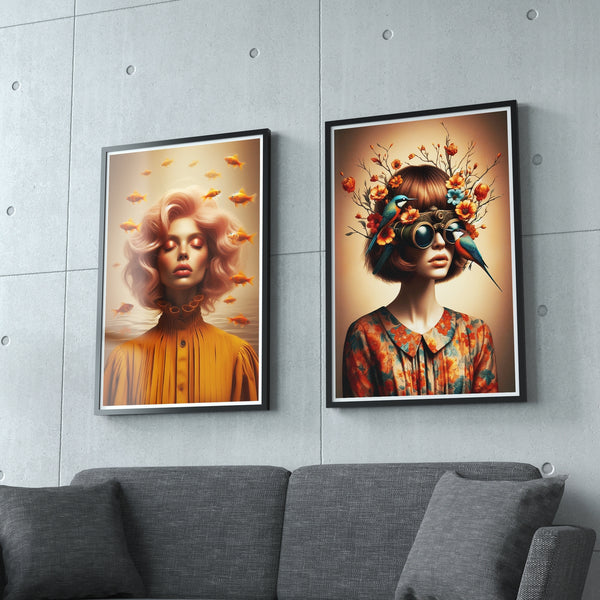 Surreal Harmony Wall Art Duo - 24x36 - Framed Posters