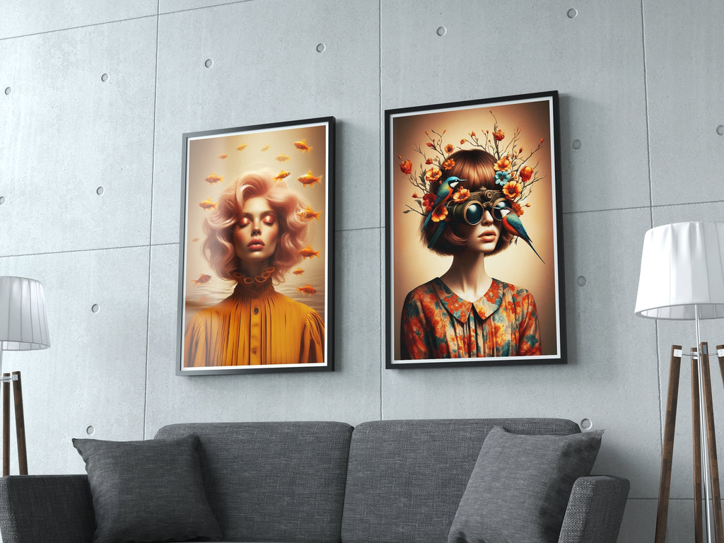 Surreal Harmony Wall Art Duo - 24x36 - Framed Posters