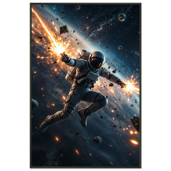 Cosmic Courage – Framed Space Art Gift - - Metal Framed Posters