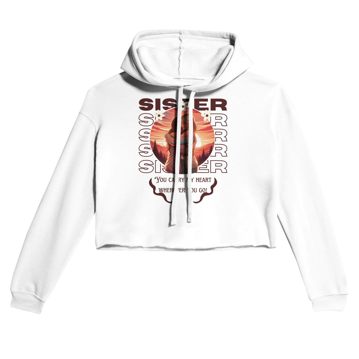 Forever Connected - You Carry My Heart Cropped Hoodie - White - Hoodies