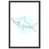 Majestic Shark - Minimalist Line Art - 28x43 cm XL (11x17″) - Metal Framed Posters