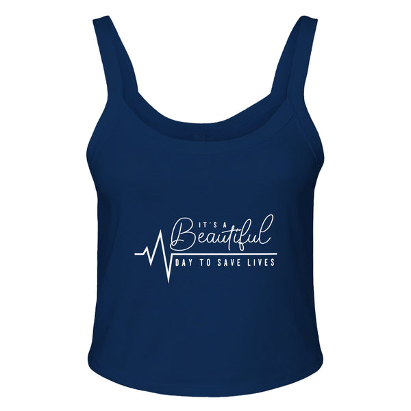 Embrace Life's Beauty - Save Lives in Style! - solid navy blend - Tank Tops