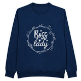 Command Attention - Boss Lady Sweater - Navy - Crewneck Sweatshirts