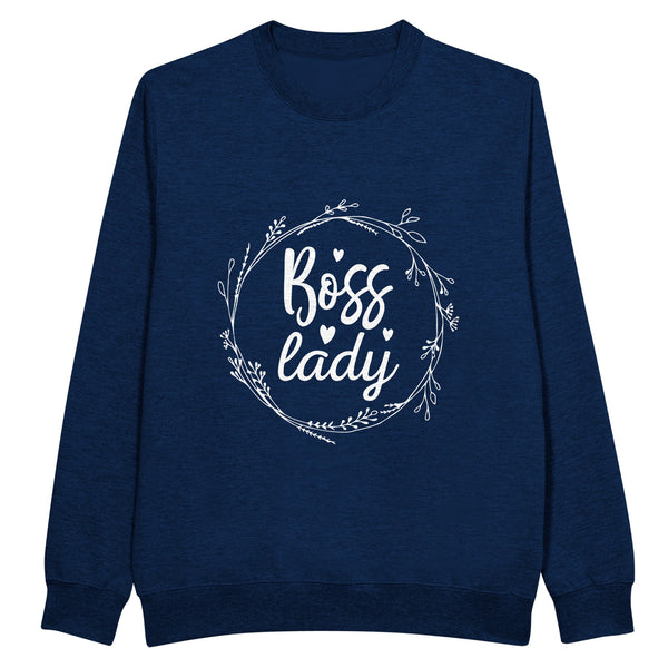 Command Attention - Boss Lady Sweater - Navy - Crewneck Sweatshirts