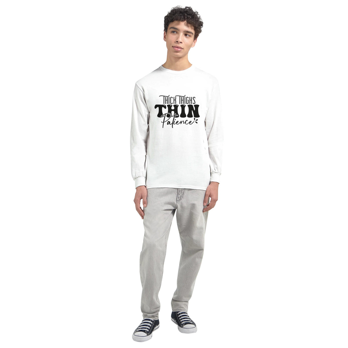 Patience in Bold Print - Thick Thighs, Thin Design - - Sweatshirt