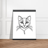 Cat's Gaze - Contemporary Line Art Poster - 40x50 cm 16x20″ Black wall hanger - Posters With Hanger